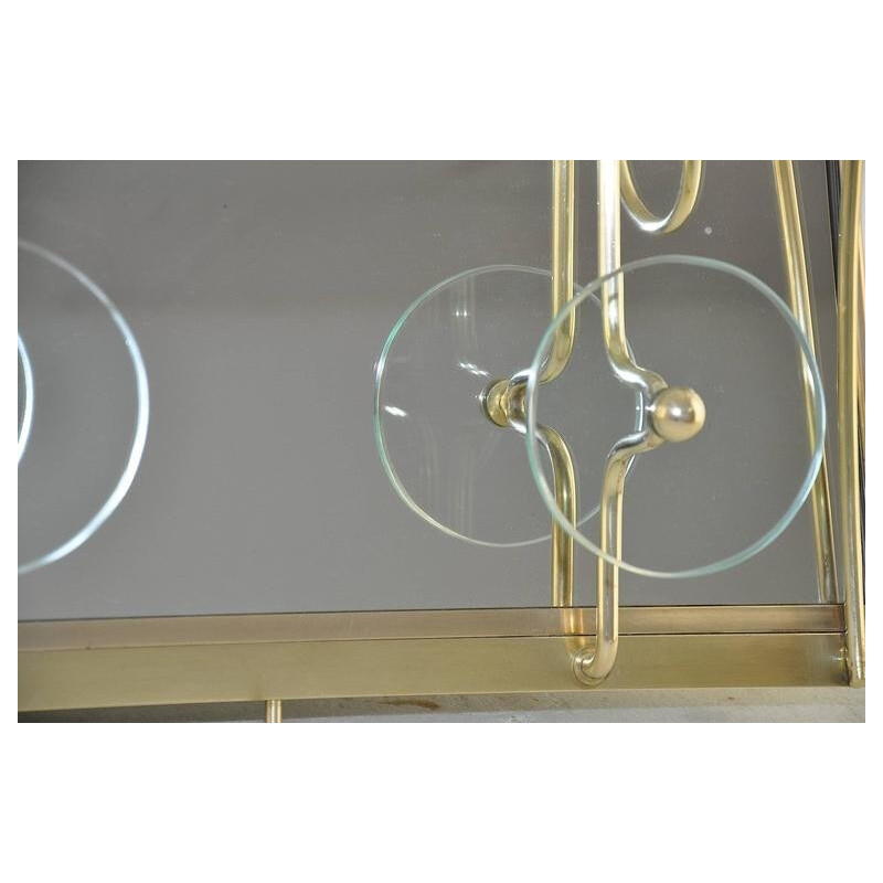 Italian coat rack in glass and brass - 1950s