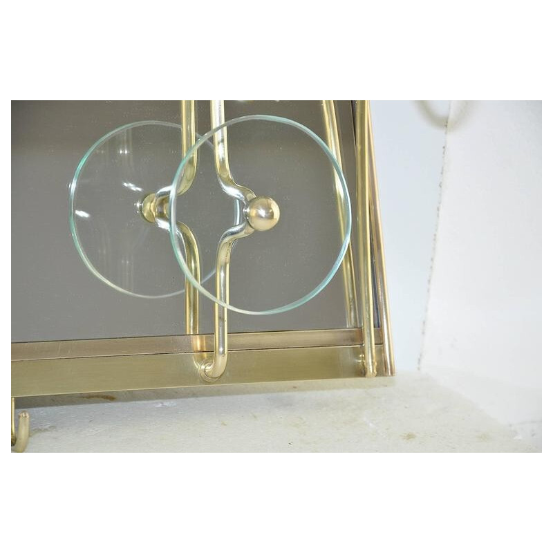 Italian coat rack in glass and brass - 1950s