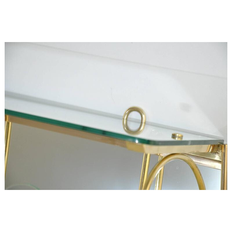 Italian coat rack in glass and brass - 1950s