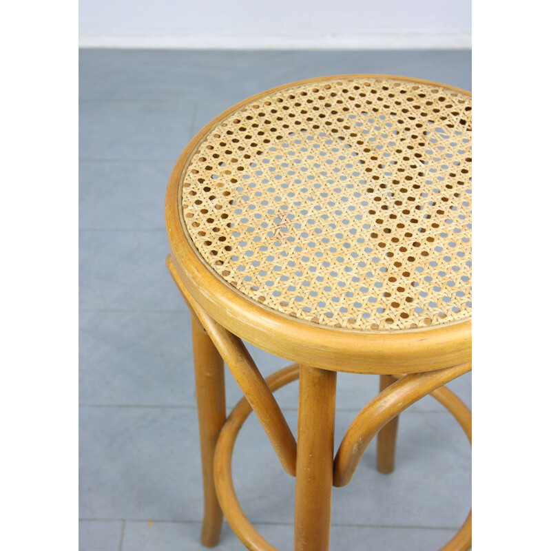 Sgabello da bar Thonet in legno curvo vintage