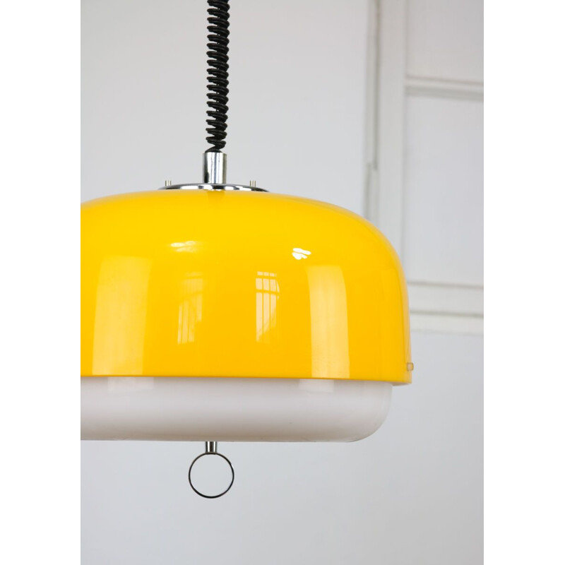 Vintage yellow Medusa pendant by Luigi Massoni for Guzzini, 1970s