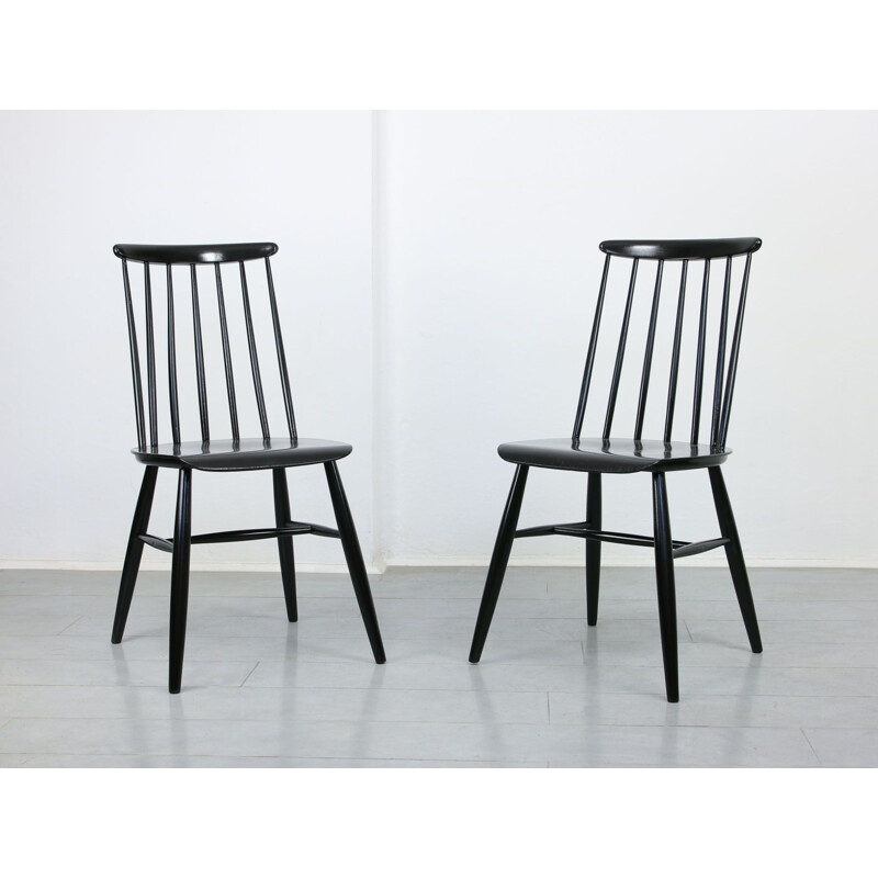 Pair of vintage Black Fanett chair by Ilmari Tapiovaara