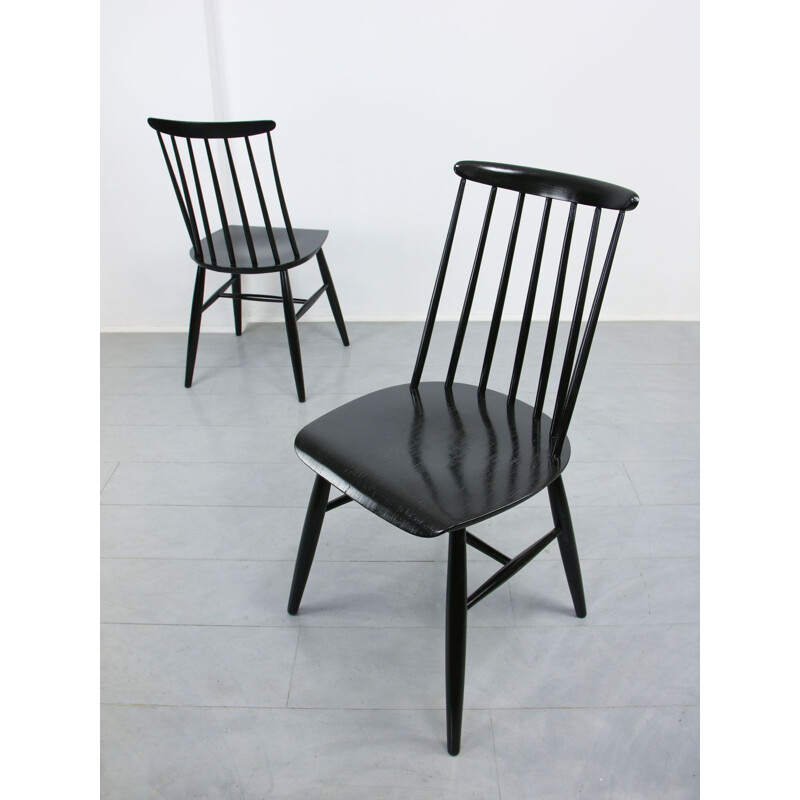 Pair of vintage Black Fanett chair by Ilmari Tapiovaara