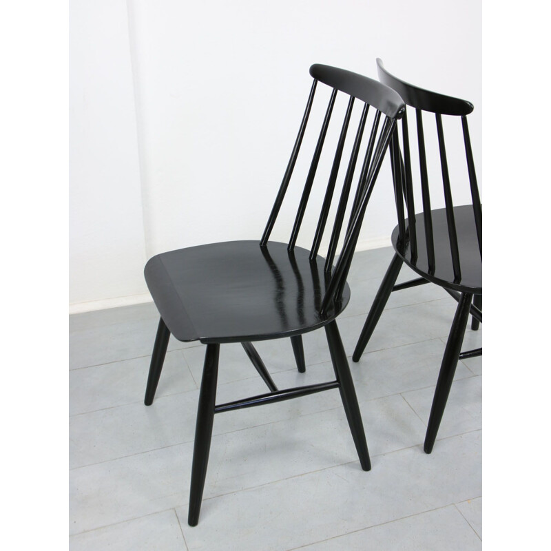 Pair of vintage Black Fanett chair by Ilmari Tapiovaara