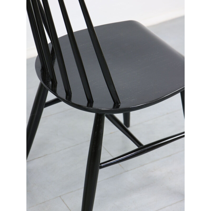 Pair of vintage Black Fanett chair by Ilmari Tapiovaara