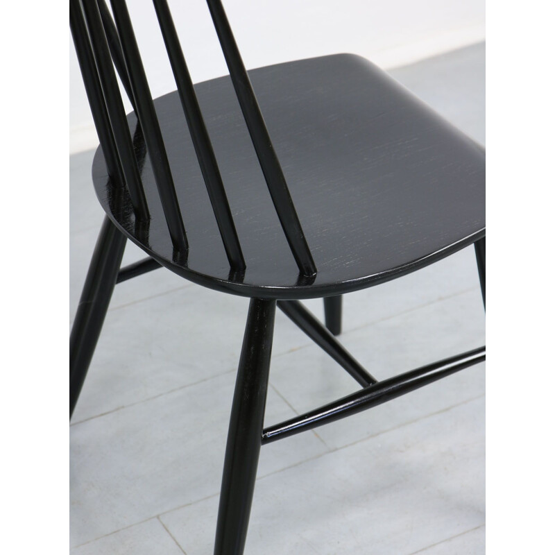 Pareja de sillas vintage Black Fanett de Ilmari Tapiovaara