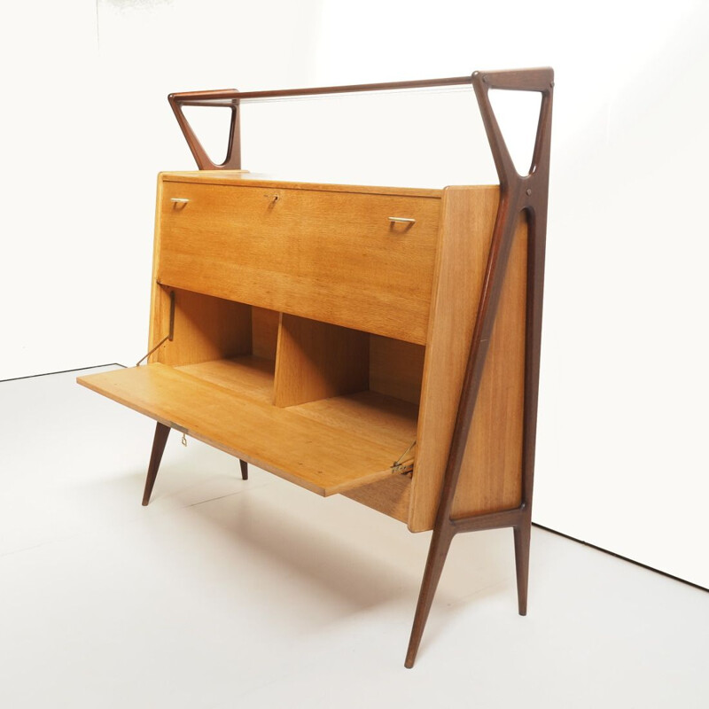 Vintage Bar cabinet by Louis Paolozzi for René Godfroid, French 1950s