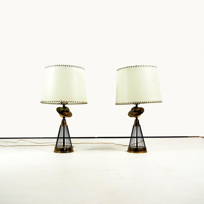 Pair of vintage table lights, USA 1940s