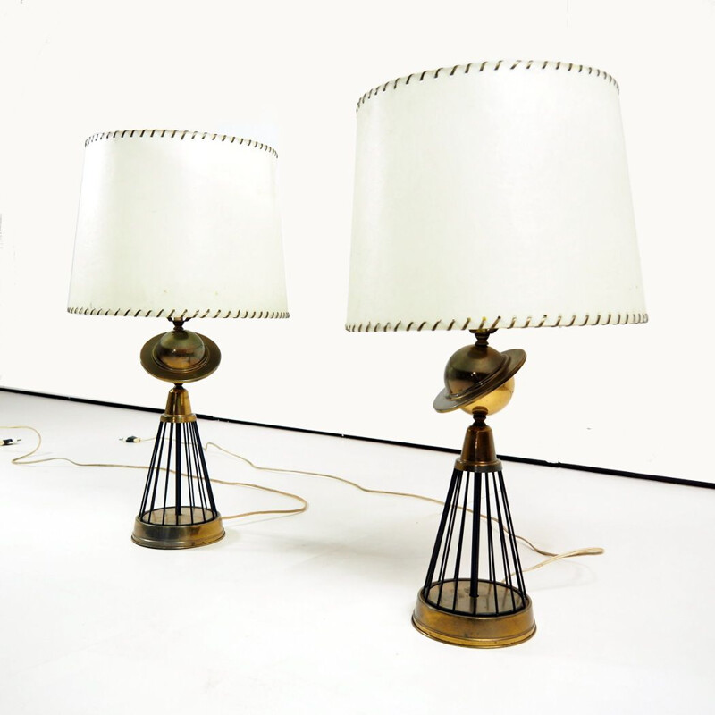 Pair of vintage table lights, USA 1940s