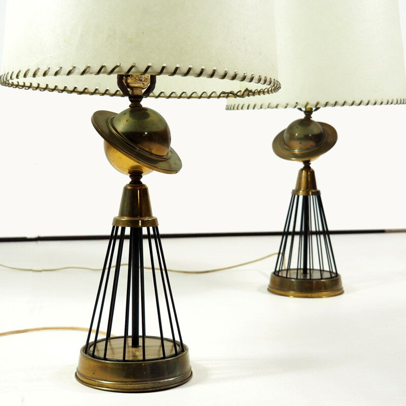 Pair of vintage table lights, USA 1940s