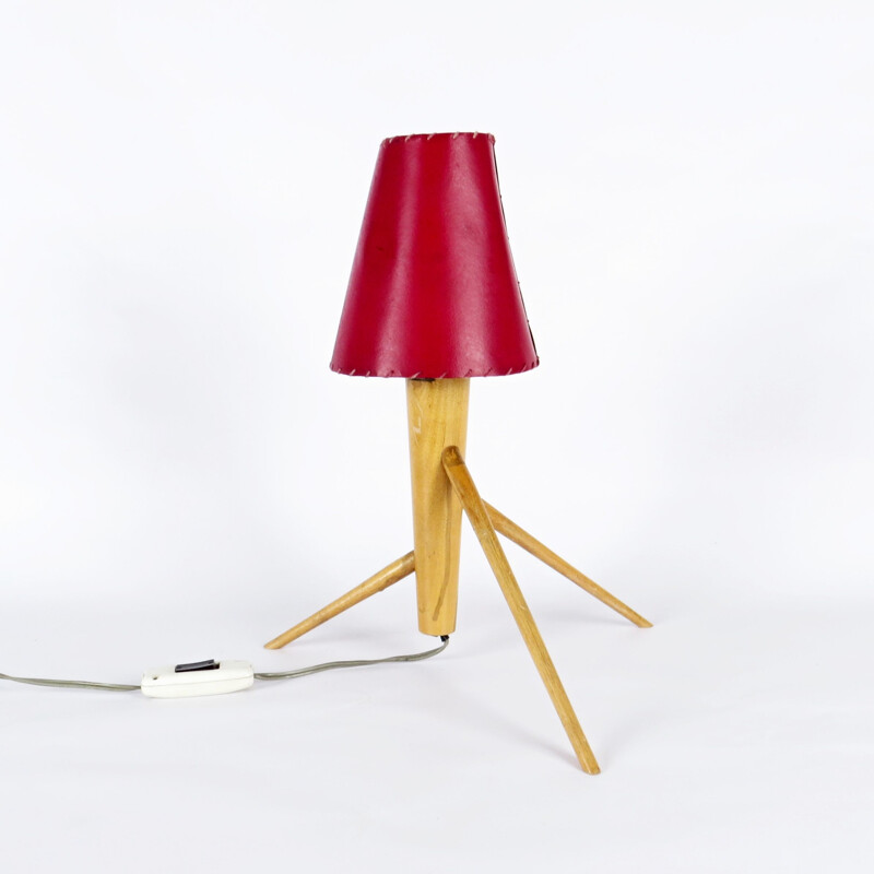 Vintage rode tafellamp