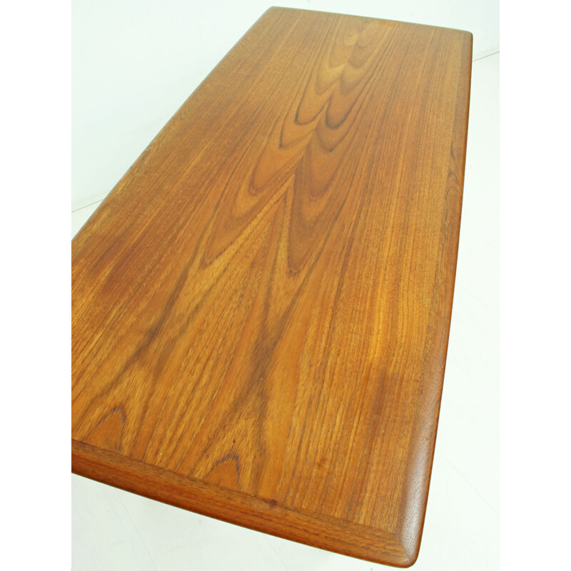 Scandinavian coffee table in teak with brass details - 1960s