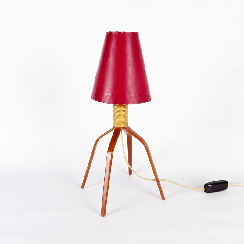 Lampe de table vintage en bois