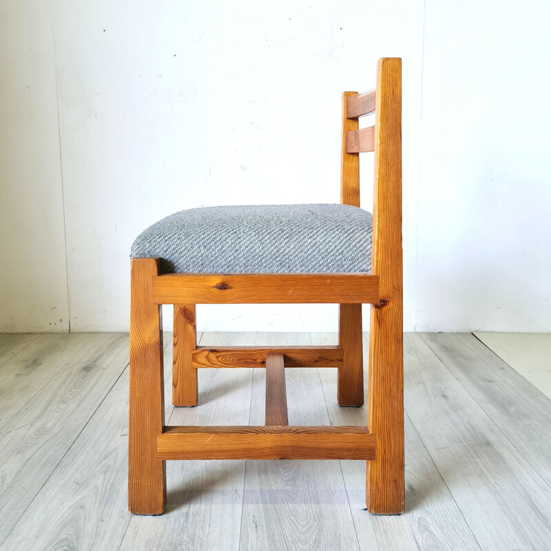 Set of 4 vintage modernist pine chairs, 1960