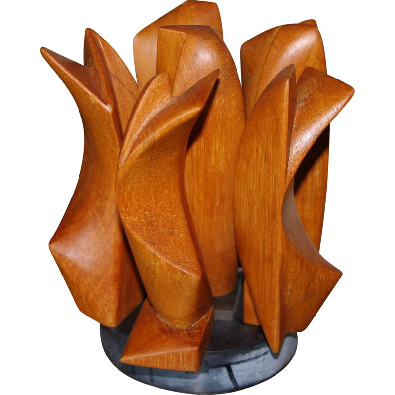 Vintage wooden sculture by Maurice Munck 1960s