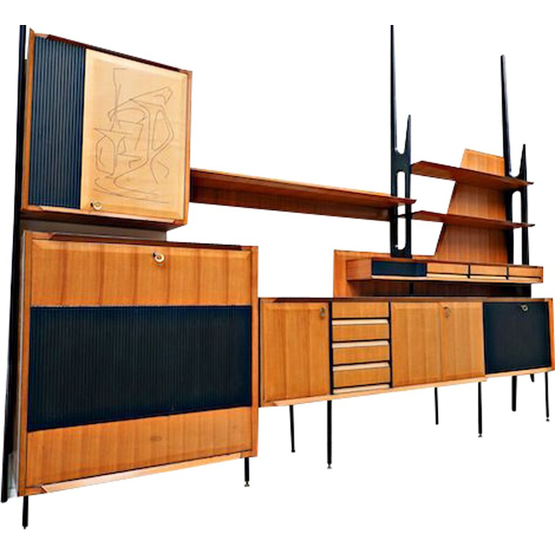 Vintage Wall Unit, Italian 1950s