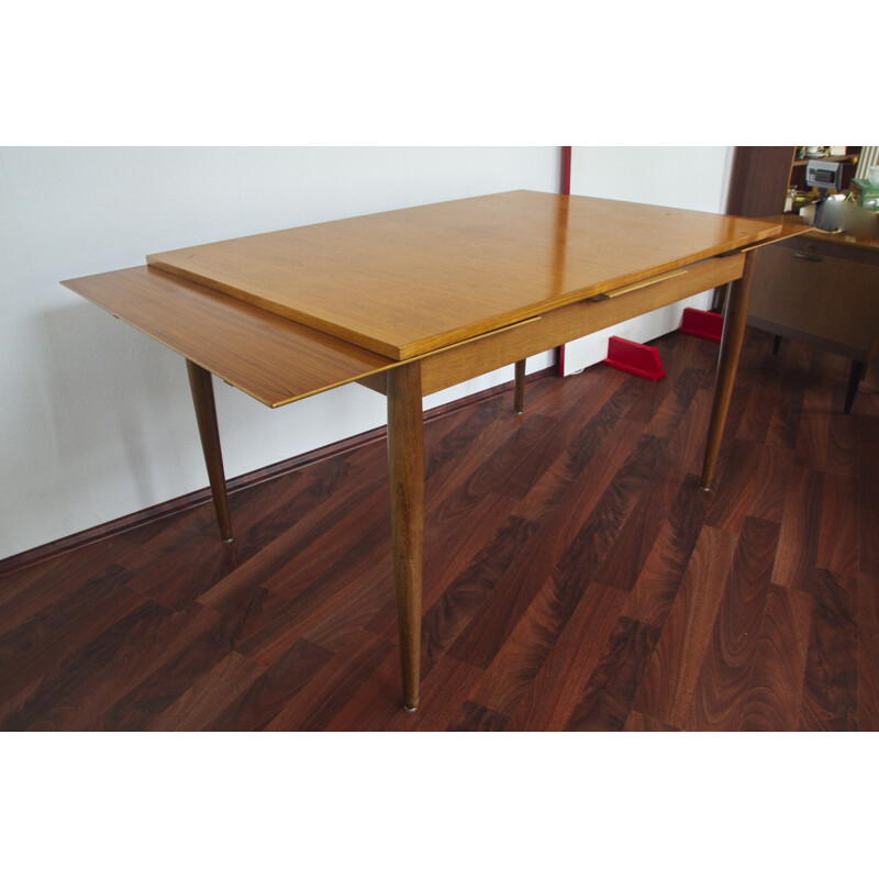 Vintage Extendable Teak Dining Table Modern By Lübke, Germany 1950s