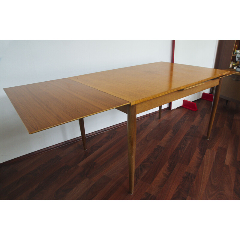 Vintage Extendable Teak Dining Table Modern By Lübke, Germany 1950s