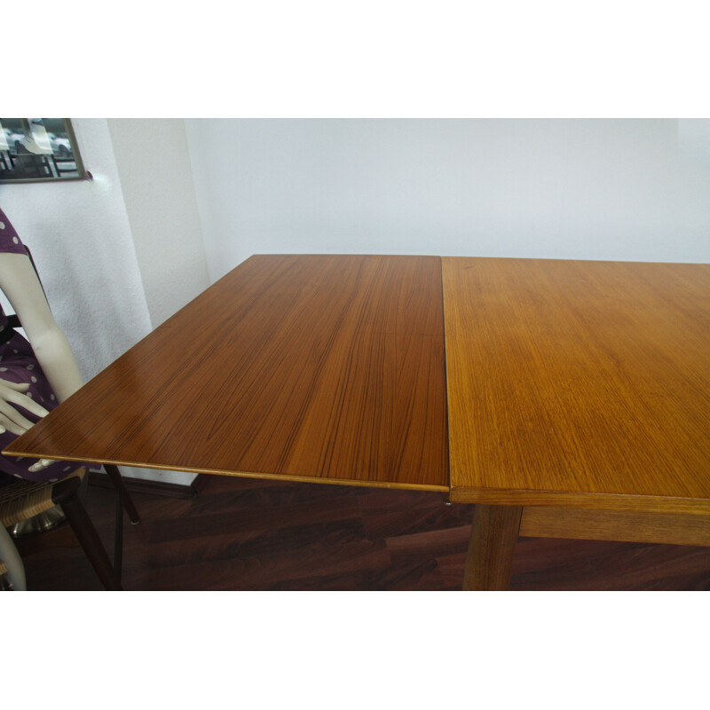 Vintage Extendable Teak Dining Table Modern By Lübke, Germany 1950s