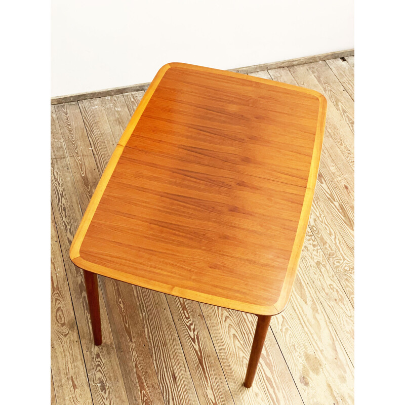 Vintage extendable table in walnut and teak by Lübke, Germany