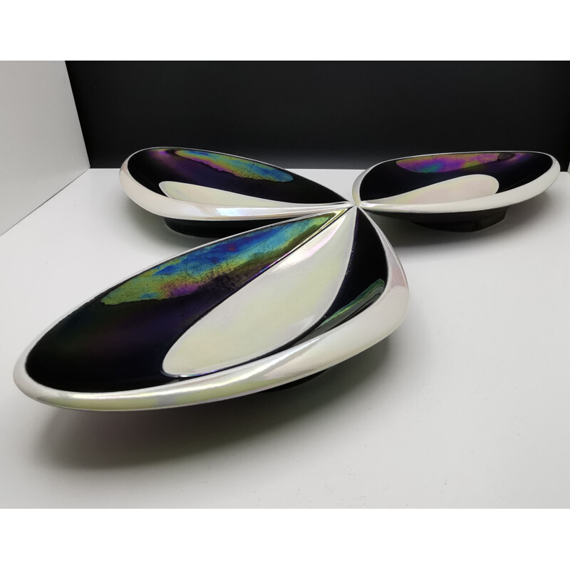 Set of 3 vintage Vereceram bowls, France 1960