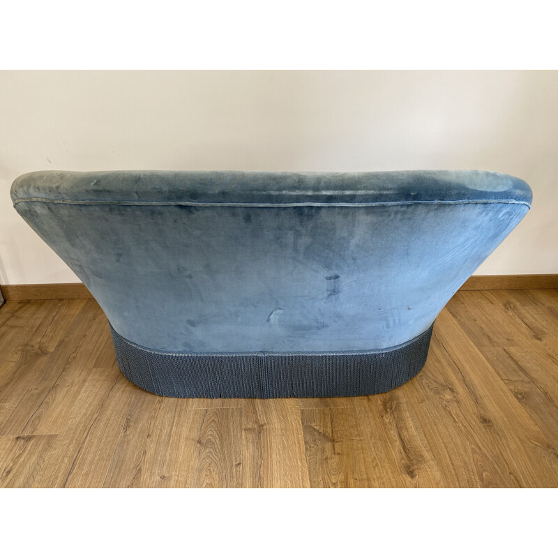 Vintage velvet Crapaud sofa