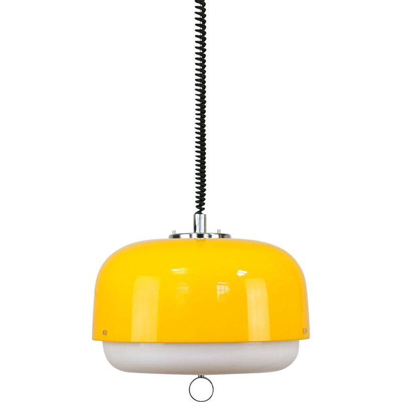 Suspension vintage jaune Medusa de Luigi Massoni pour Guzzini 1970