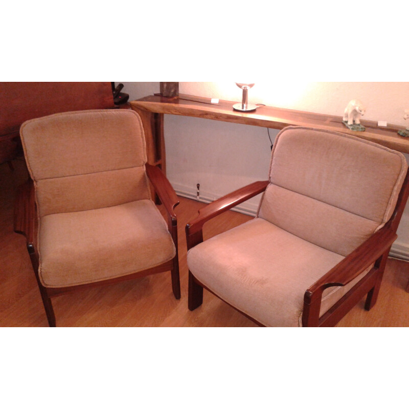 Scandinavian pair of armchairs - 1960s
