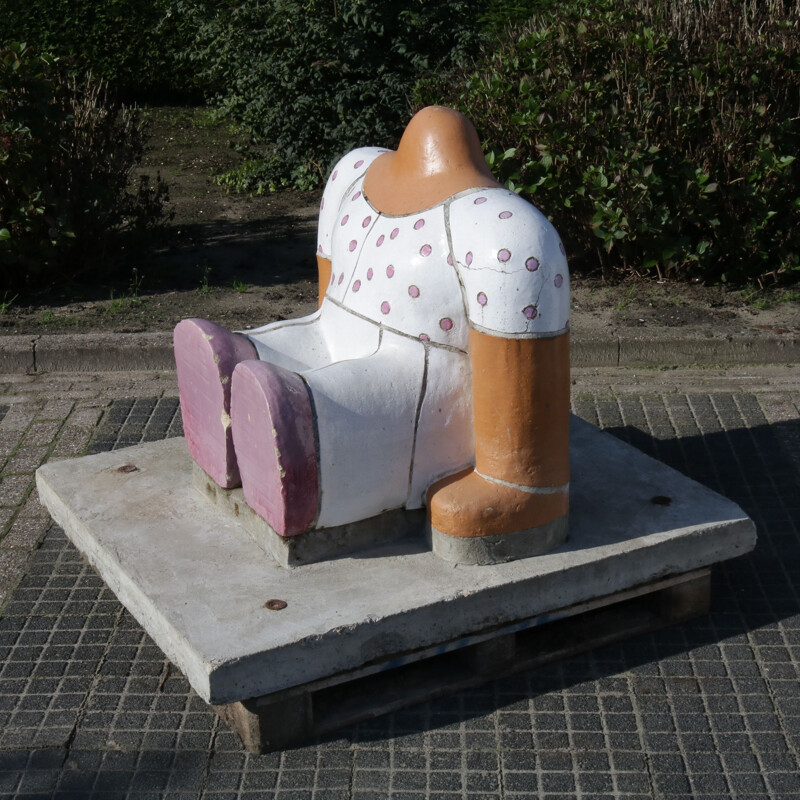 Escultura vintage "Figura sentada" de Jan Snoeck, Países Bajos 1980