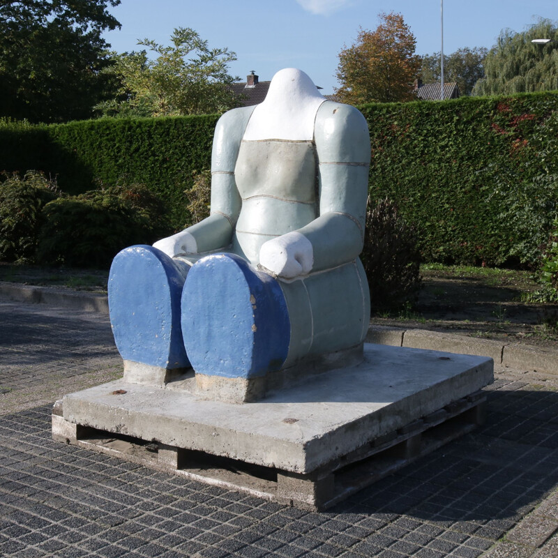 Escultura vintage "Figura sentada" de Jan Snoeck, Países Bajos 1980