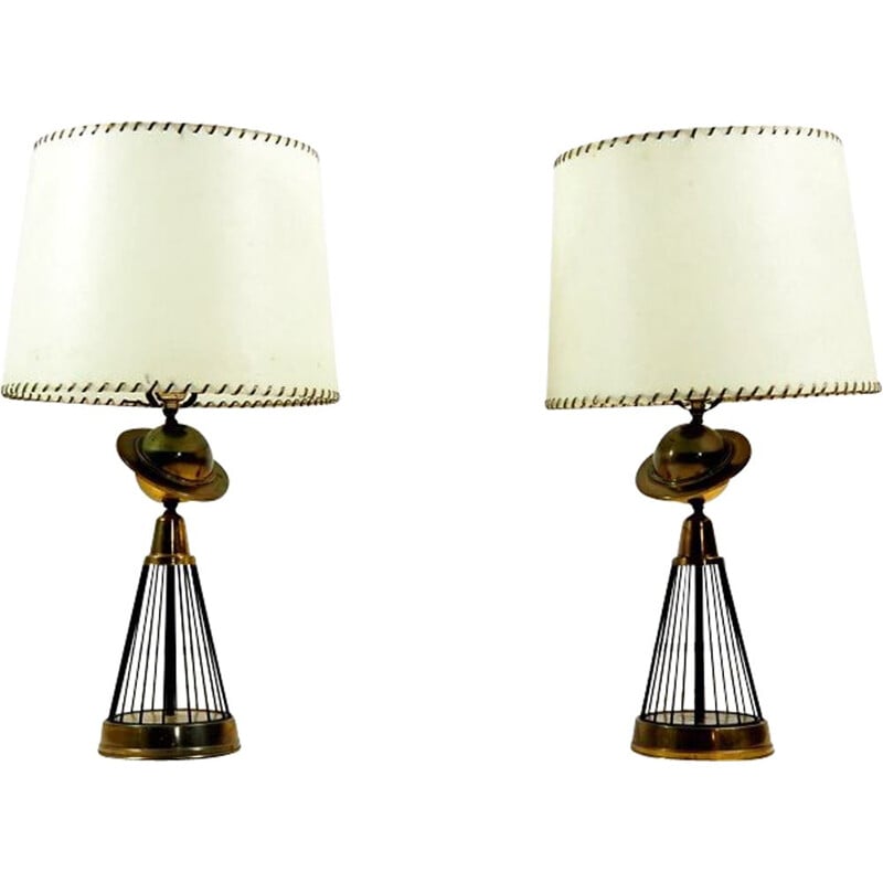 Pair of vintage table lights, USA 1940s
