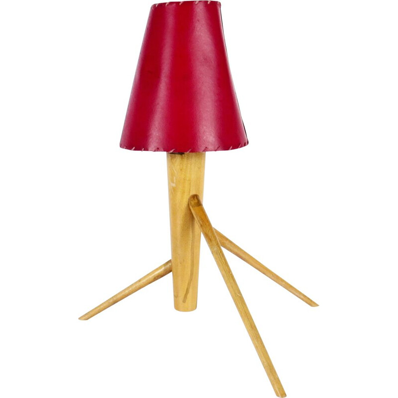 Vintage rode tafellamp