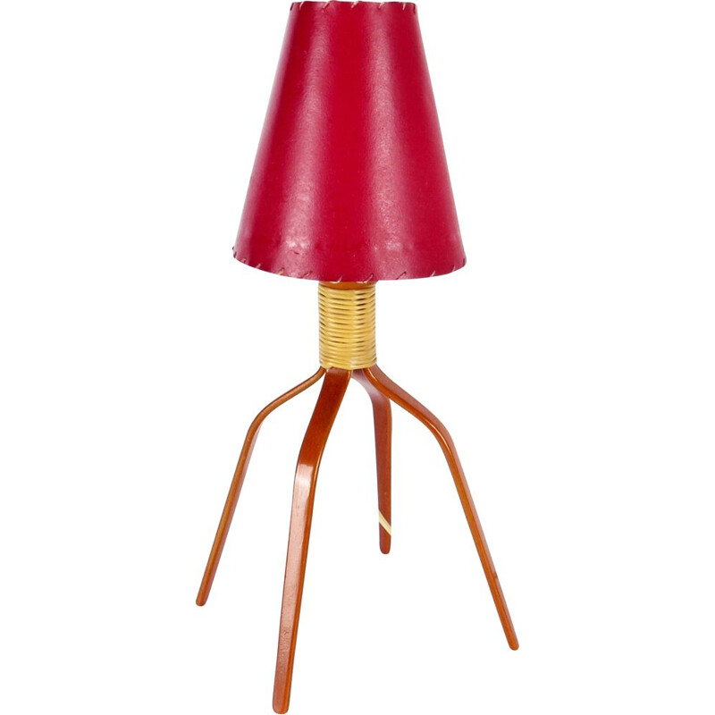Lámpara de mesa de madera vintage
