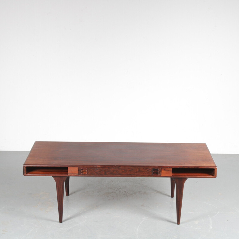 Mesa de café Vintage hardwood da Nanna Ditzel para Silkeborg, Dinamarca 1960