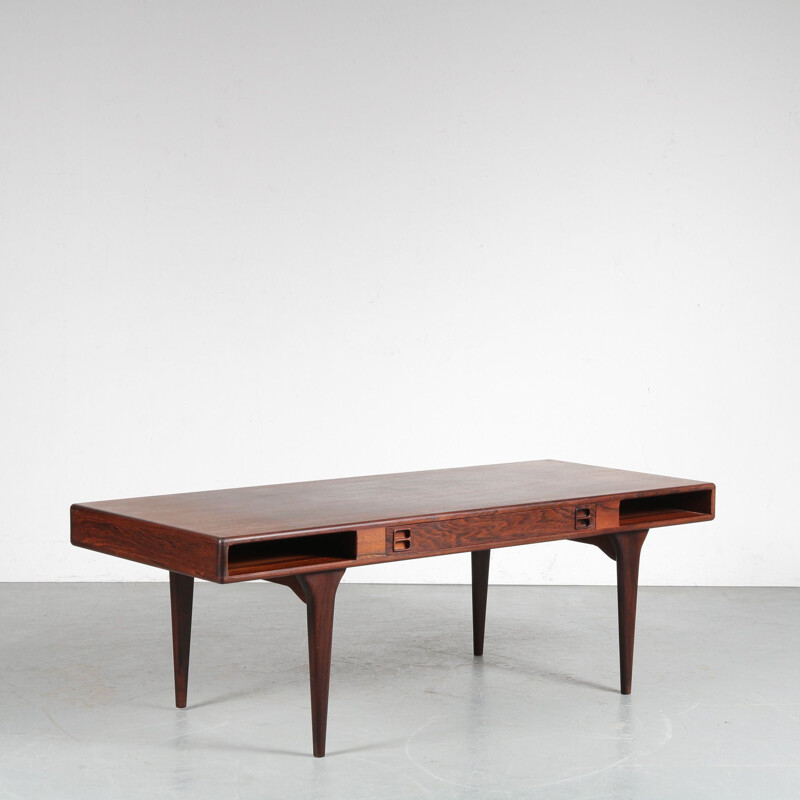 Mesa de café Vintage hardwood da Nanna Ditzel para Silkeborg, Dinamarca 1960