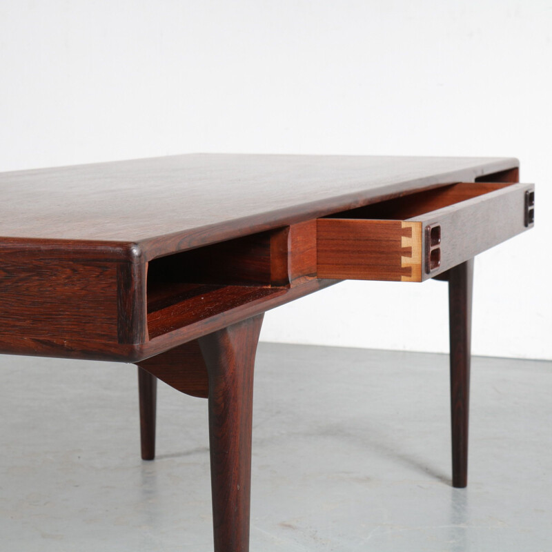 Table basse vintage en bois dur par Nanna Ditzel pour Silkeborg, Danemark 1960