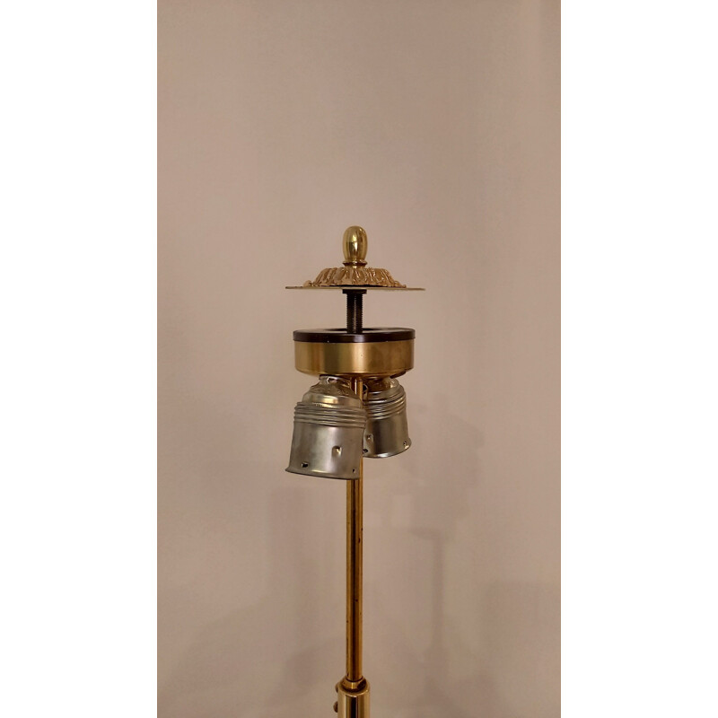 Lámpara de pie vintage de latón de 1970