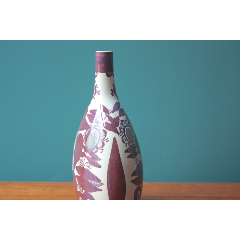 Purple Royal Copenhagen vase in faience, Kari CHRISTENSEN - 1960s