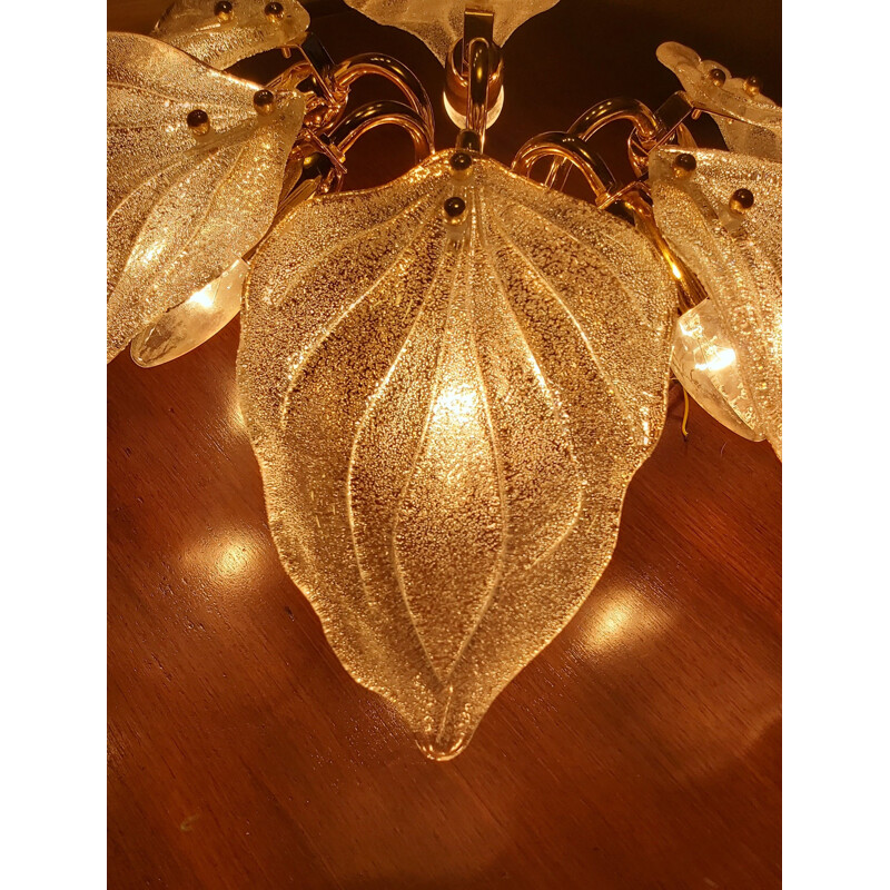 Vintage gold plated ceiling lamp murano, Italy 1980