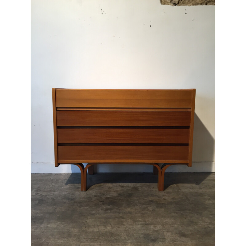 Dresser in ash wood and mahogany, Joseph André MOTTE - 1950s