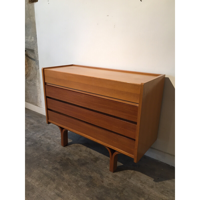 Dresser in ash wood and mahogany, Joseph André MOTTE - 1950s