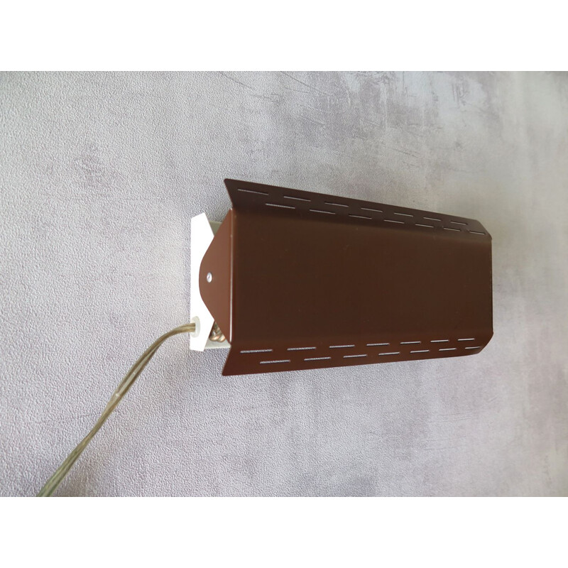 Vintage Brown lacquered wall lamp