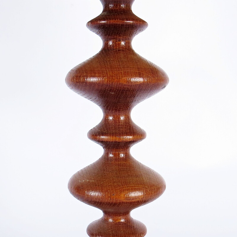 Vintage Wooden table lamp by Antonín Hepnar
