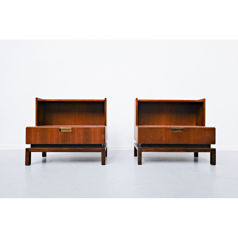 Pair of vintage art deco night stands by de Coene brothers Belgium