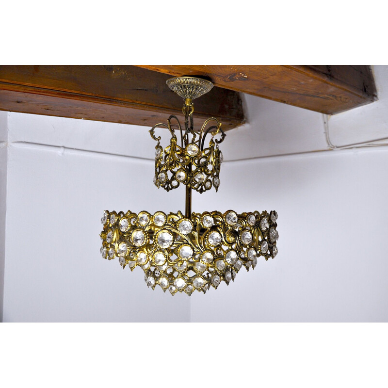 Vintage Ernest Palm chandelier for Palwa Spain 1960