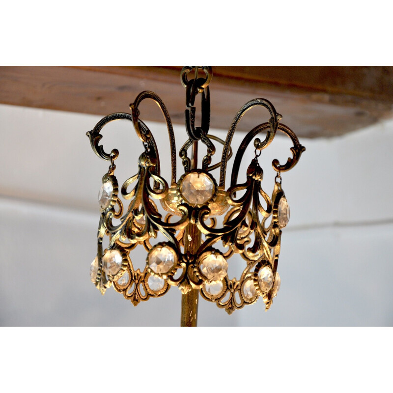 Vintage Ernest Palm chandelier for Palwa Spain 1960