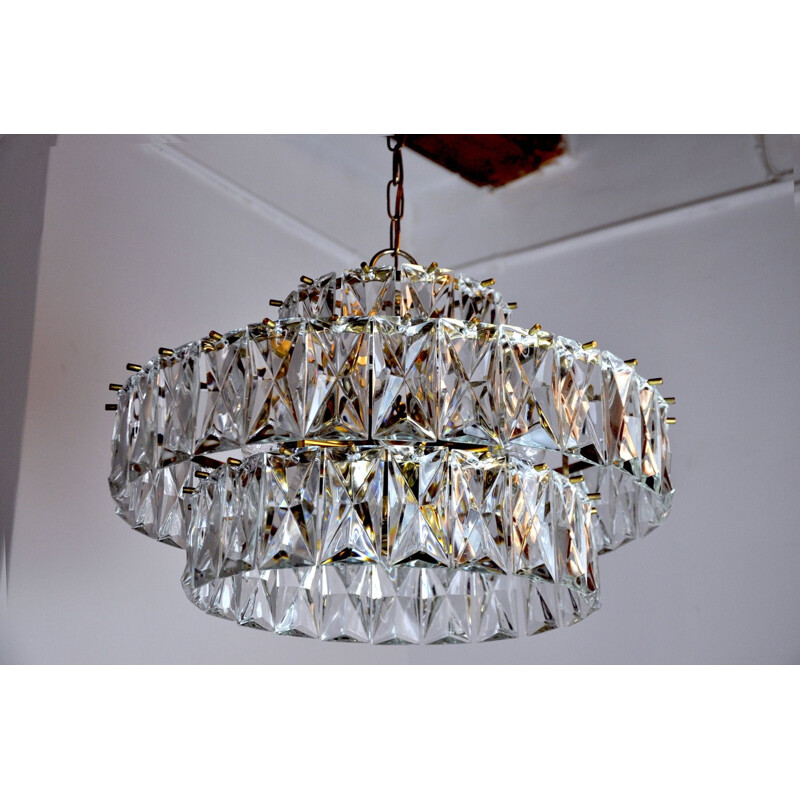 Vintage chandelier Kinkeldey 3 levels Germany 1970