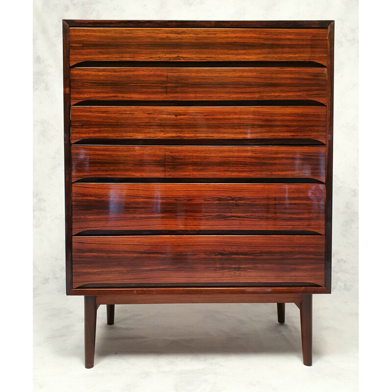 Vintage chest of drawers Tallboy  From Svend Langkilde Møbler Rosewood 1950
