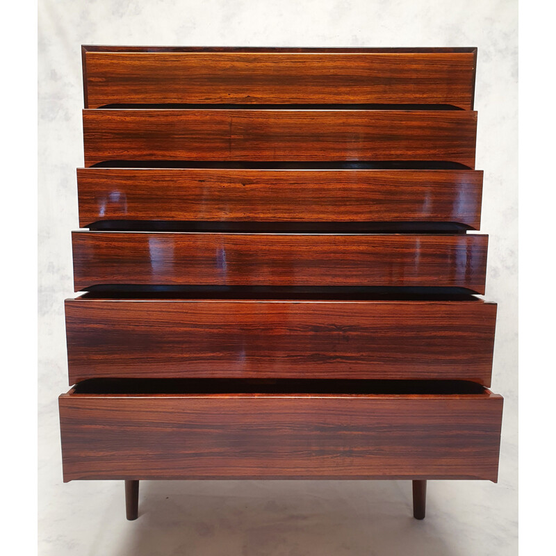 Vintage chest of drawers Tallboy  From Svend Langkilde Møbler Rosewood 1950