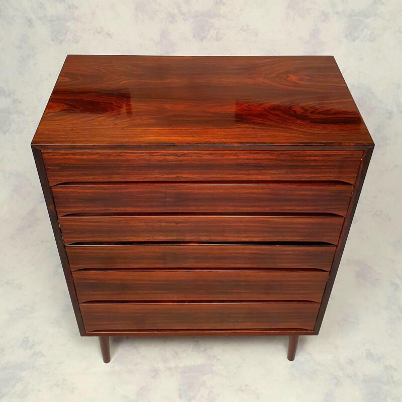 Vintage chest of drawers Tallboy  From Svend Langkilde Møbler Rosewood 1950